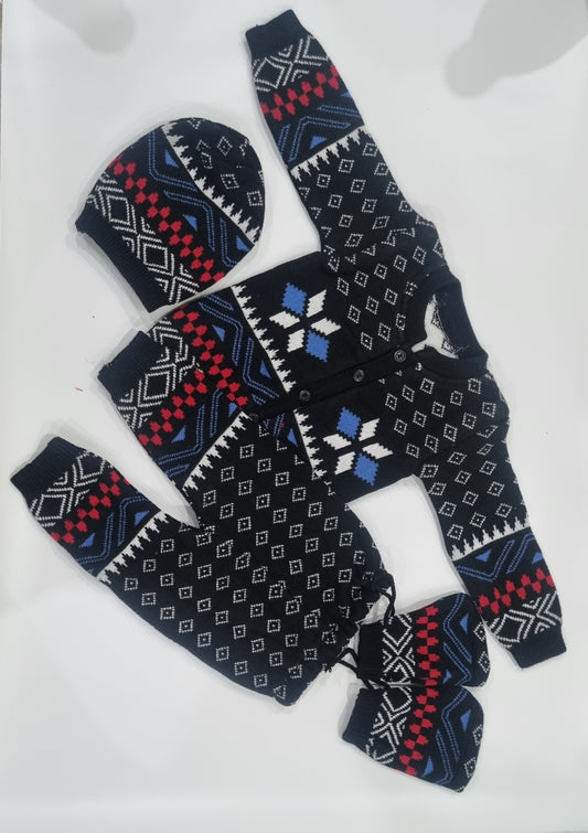 Baby Boys & Baby Girls Casual Sweater Socks, Pyjama, Cap  (Black)