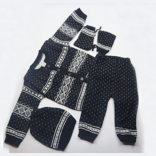 Baby Boys & Baby Girls Casual Sweater Socks, Pyjama, Cap  (Black)