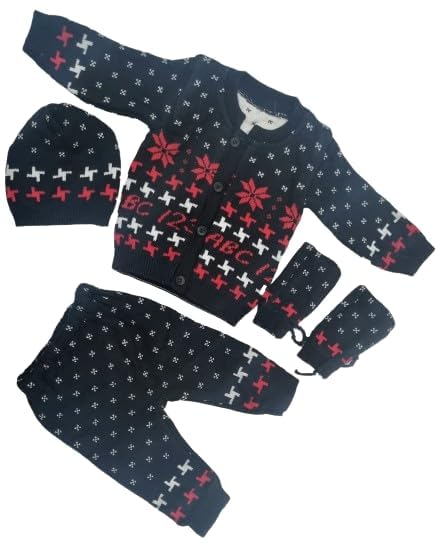 Baby Boys & Baby Girls Casual Sweater Pyjama  (Black)